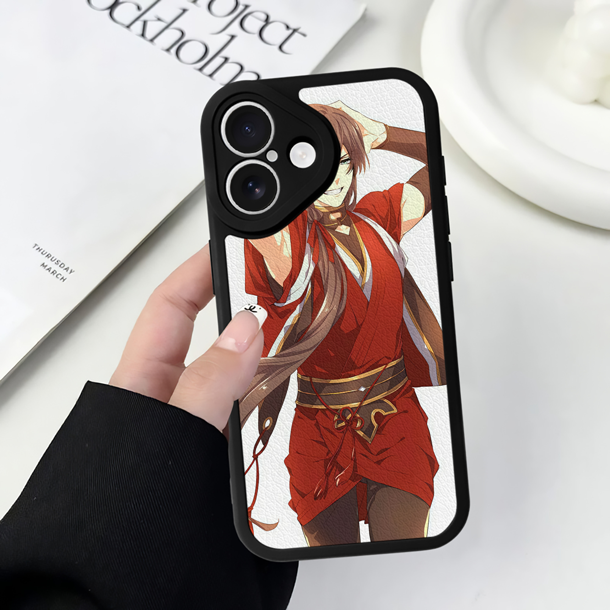 （画像用） 刀剣乱舞 Touken Ranbu 【iPhone 16シリーズ対応】シリコンスマホケース（レザー調） 材質：シリコン